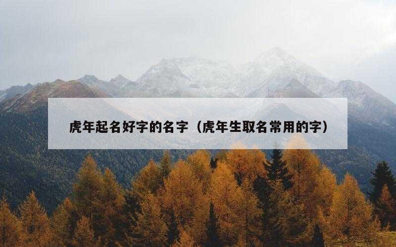 虎年起名好字的名字（虎年生取名常用的字）
