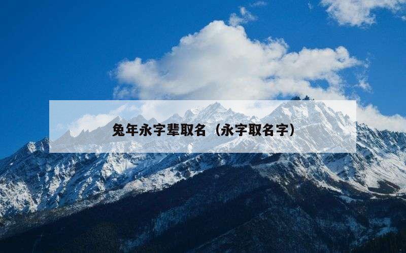 兔年永字辈取名（永字取名字）