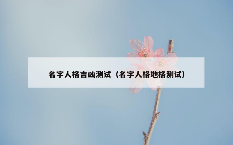 名字人格吉凶测试（名字人格地格测试）