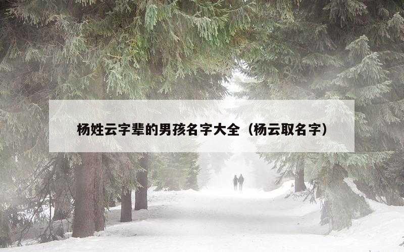 杨姓云字辈的男孩名字大全（杨云取名字）