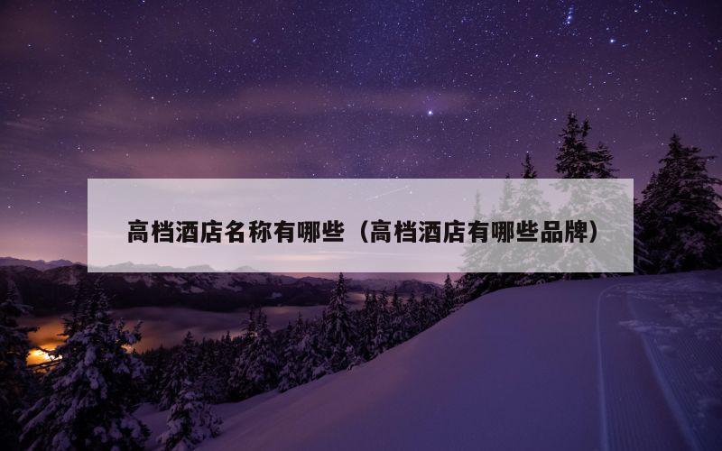 高档酒店名称有哪些（高档酒店有哪些品牌）