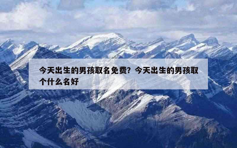 今天出生的男孩取名免费？今天出生的男孩取个什么名好