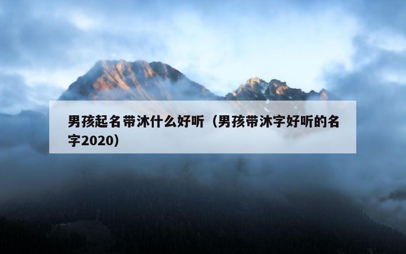男孩起名带沐什么好听（男孩带沐字好听的名字2020）