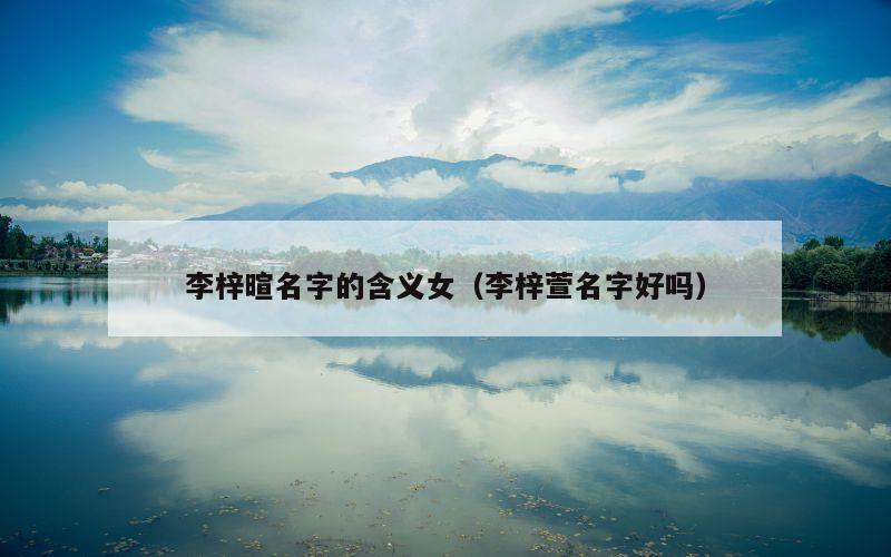 李梓暄名字的含义女（李梓萱名字好吗）