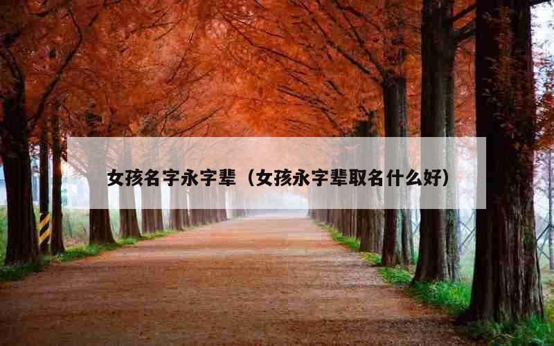 女孩名字永字辈（女孩永字辈取名什么好）