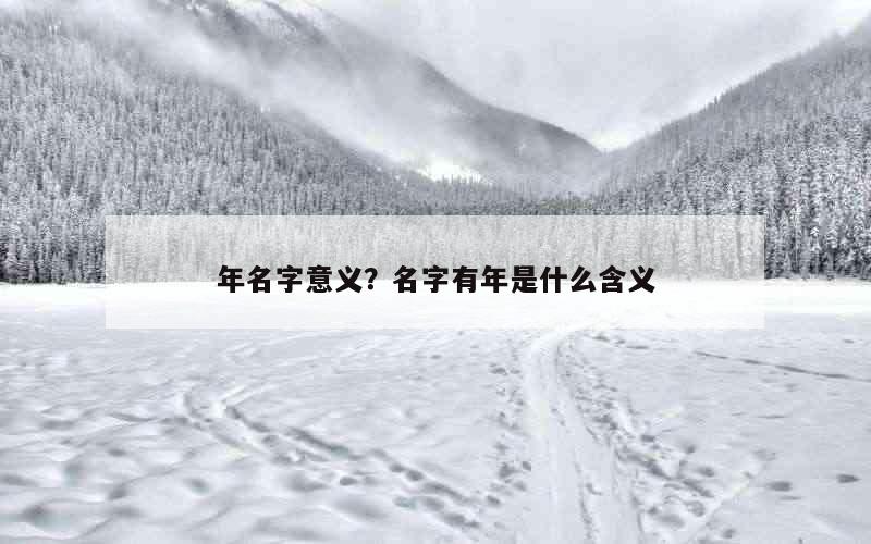 年名字意义？名字有年是什么含义