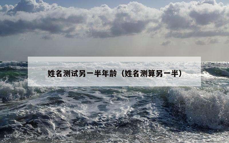 姓名测试另一半年龄（姓名测算另一半）