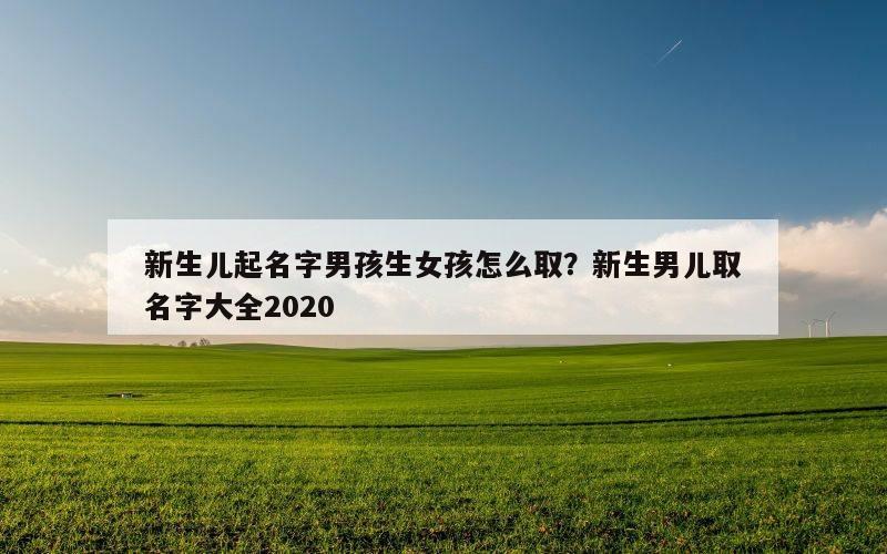 新生儿起名字男孩生女孩怎么取？新生男儿取名字大全2020
