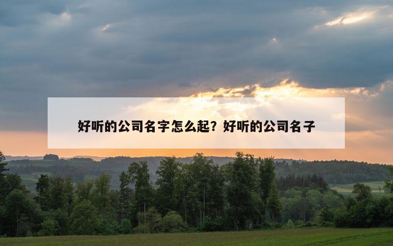 好听的公司名字怎么起？好听的公司名子