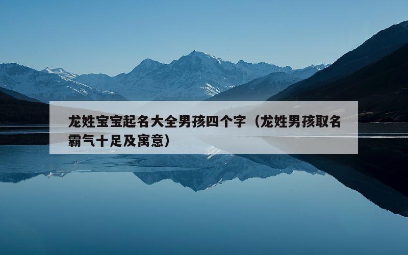 龙姓宝宝起名大全男孩四个字（龙姓男孩取名霸气十足及寓意）