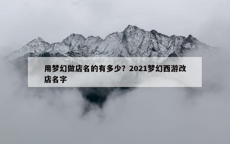 用梦幻做店名的有多少？2021梦幻西游改店名字