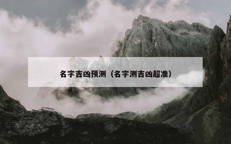 名字吉凶预测（名字测吉凶超准）