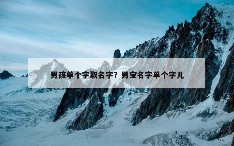 男孩单个字取名字？男宝名字单个字儿