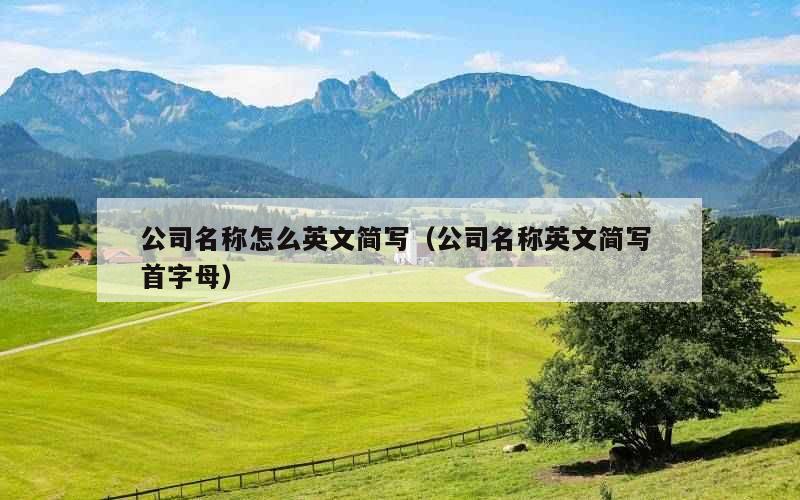 公司名称怎么英文简写（公司名称英文简写 首字母）