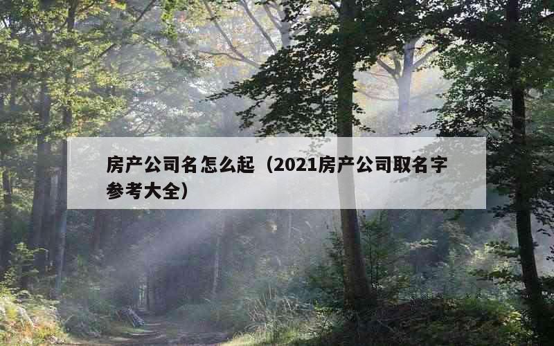 房产公司名怎么起（2021房产公司取名字参考大全）