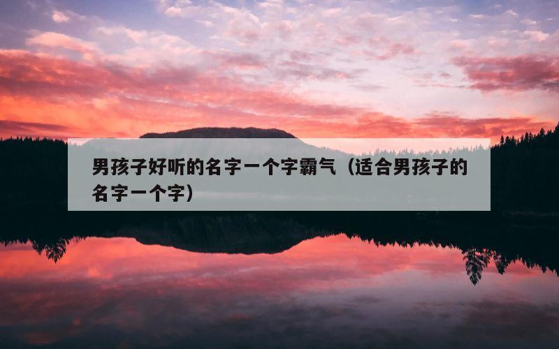 男孩子好听的名字一个字霸气（适合男孩子的名字一个字）