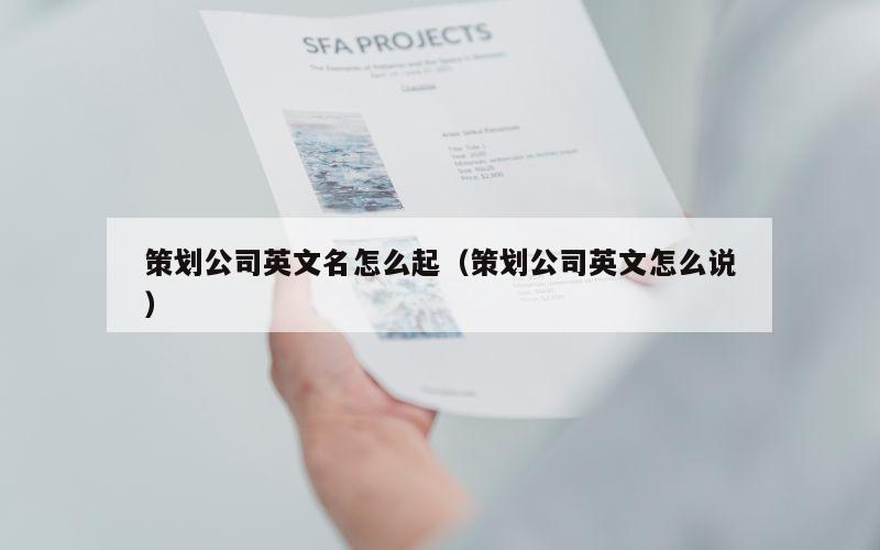 策划公司英文名怎么起（策划公司英文怎么说）