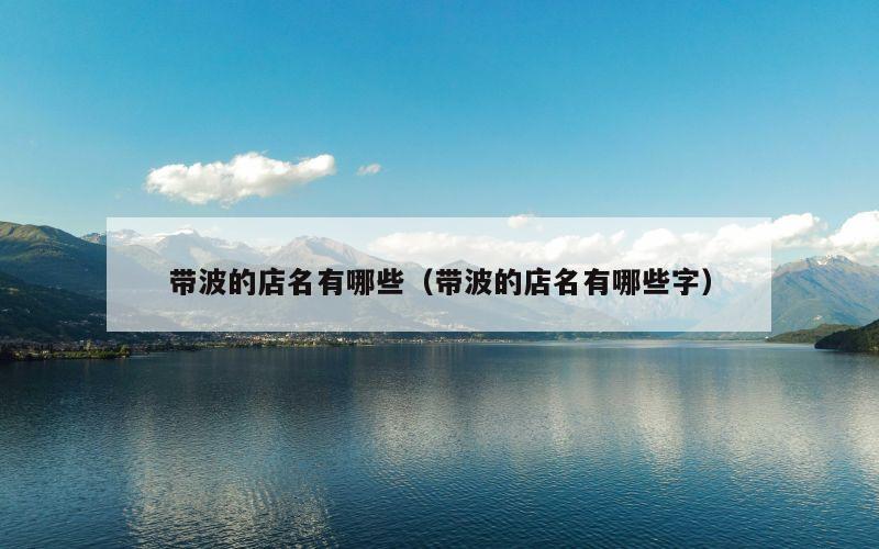 带波的店名有哪些（带波的店名有哪些字）
