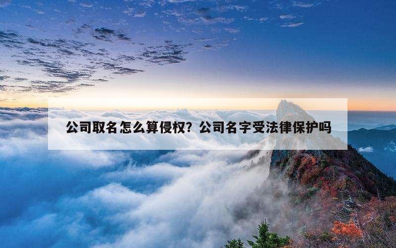 公司取名怎么算侵权？公司名字受法律保护吗