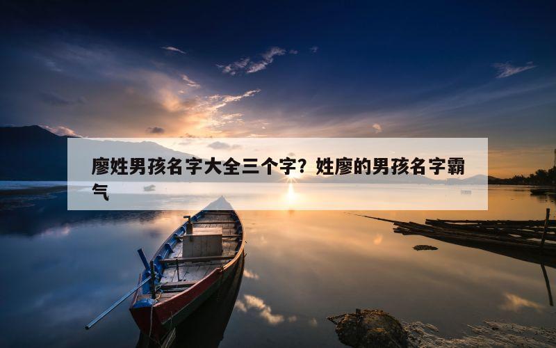 廖姓男孩名字大全三个字？姓廖的男孩名字霸气