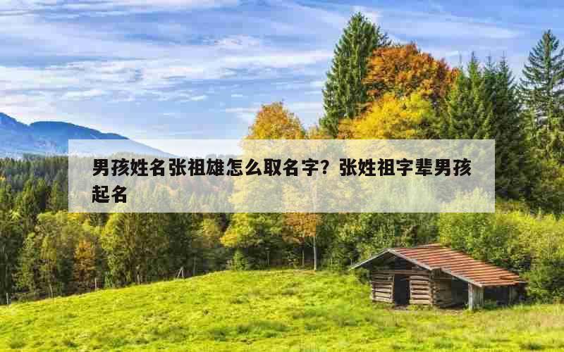 男孩姓名张祖雄怎么取名字？张姓祖字辈男孩起名