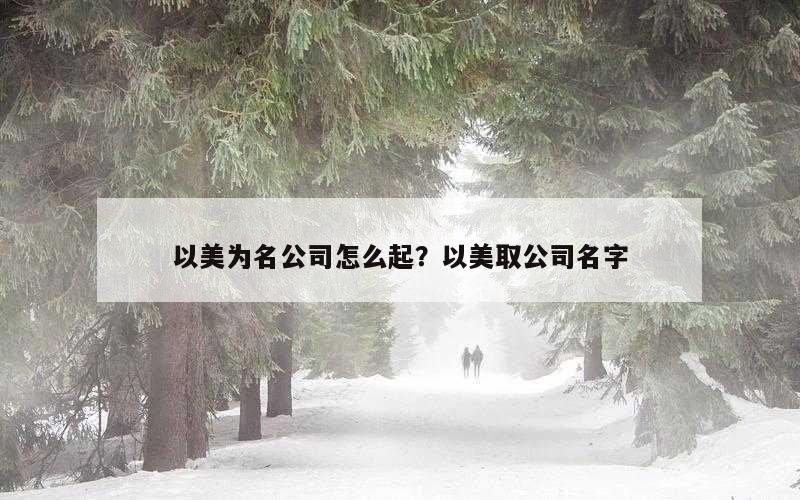 以美为名公司怎么起？以美取公司名字