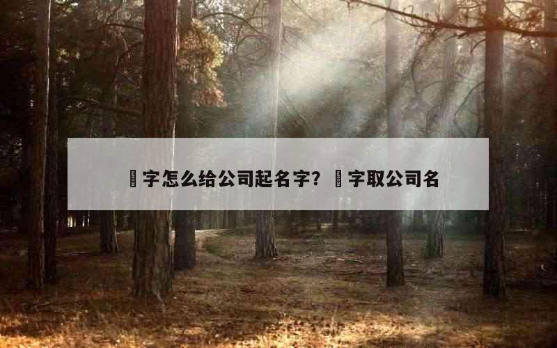 垚字怎么给公司起名字？芃字取公司名