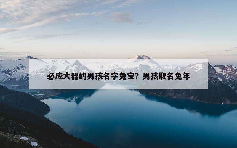 必成大器的男孩名字兔宝？男孩取名兔年