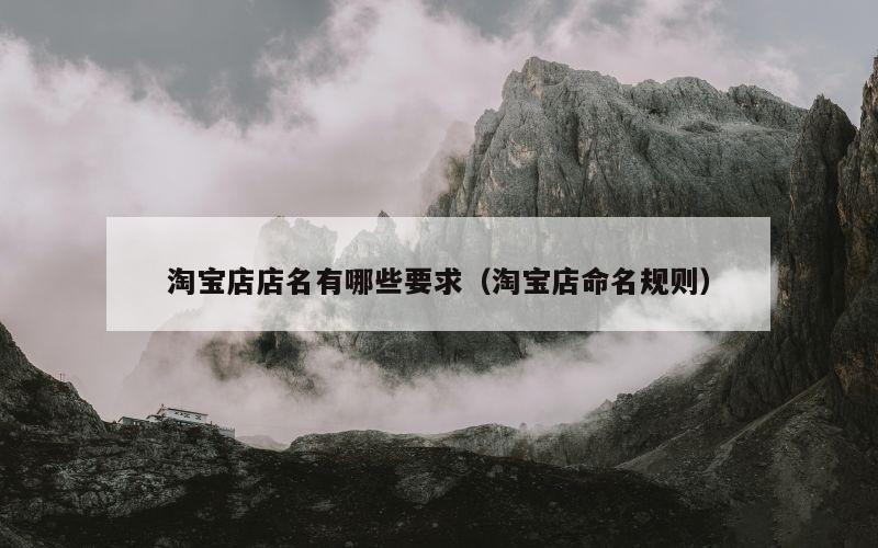 淘宝店店名有哪些要求（淘宝店命名规则）