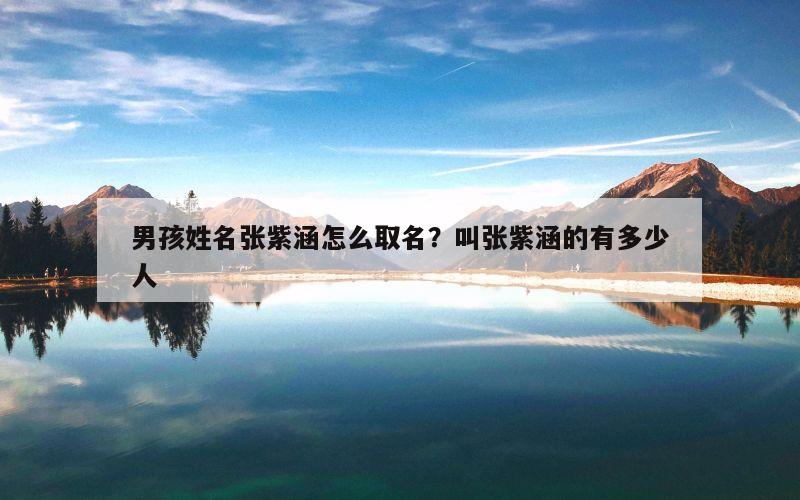 男孩姓名张紫涵怎么取名？叫张紫涵的有多少人